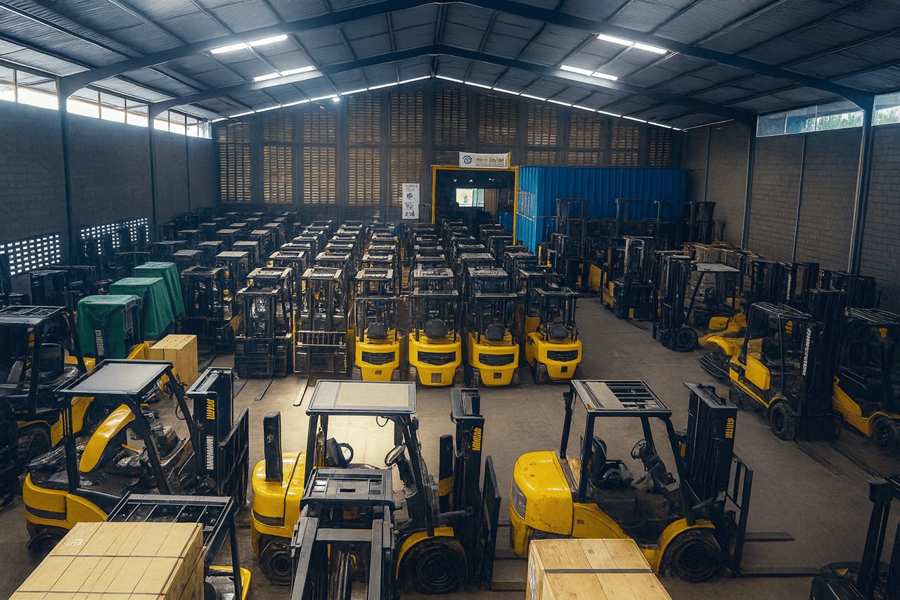 Forklift di gudang PT Jaya Trade Indonesia